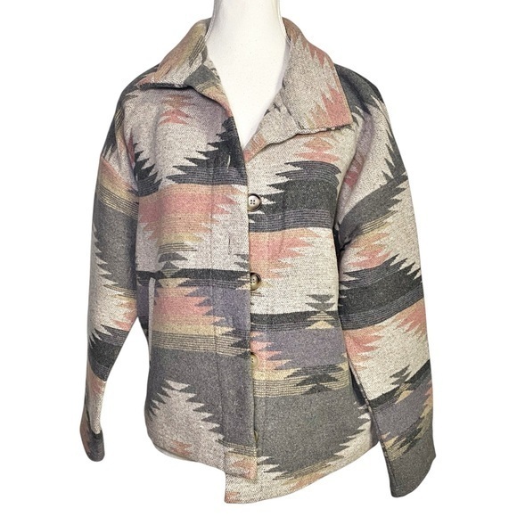 blue b Jackets & Blazers - Blue B Southwestern Patterned Jacket